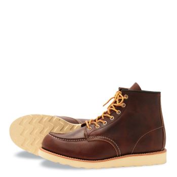 Red Wing Classic Moc 6-Inch Boot in Briar Oil-Slick Leather Mens Heritage Boots Dark Brown - Style 8138